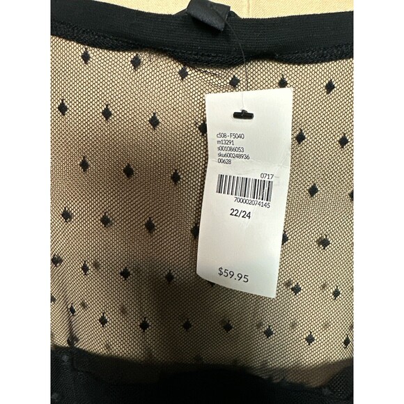 Lane Bryant Black Embroidered Flowers Mesh Top Party Formal Cocktail Size 22/24 - Picture 4 of 4